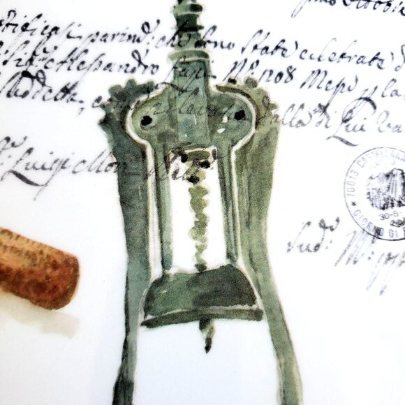 Opificio Etico Ceramic Cheese Antipasti Cutting Board Wine Theme Made in Italy - Picture 4 of 11